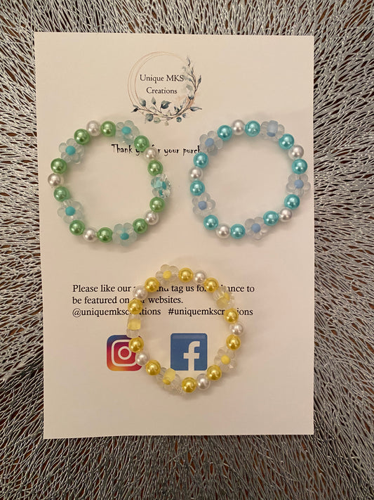 Flower Pearl Bracelets - Limited Edition - Pack of three