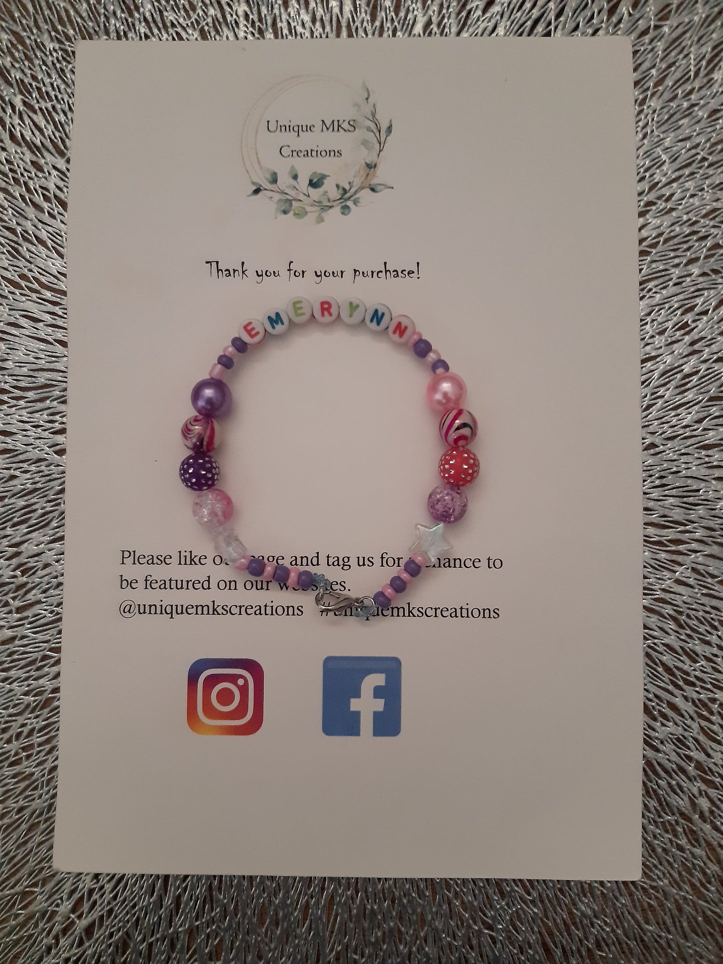 Personalised Pink & Purple Star
