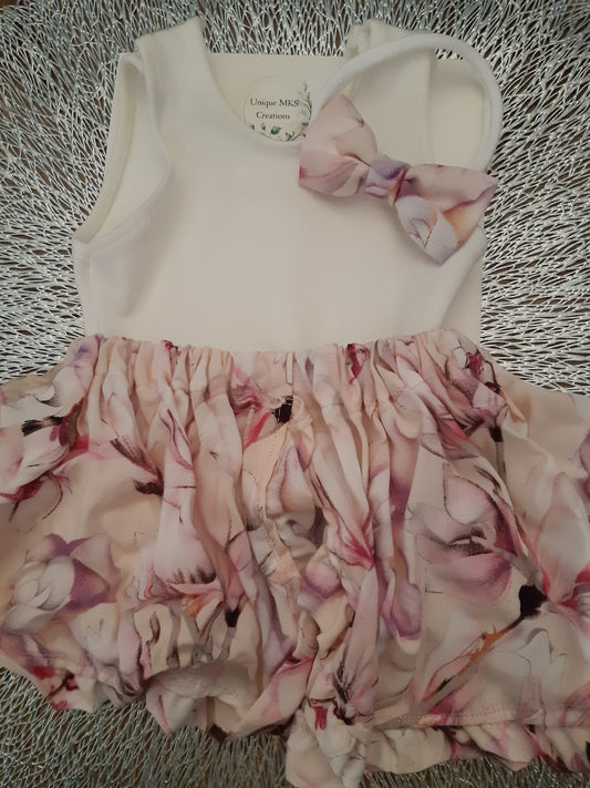 Azalea Skirt, White Leotard & Headband