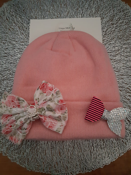 Thermal Pink Beanie Bow Pack