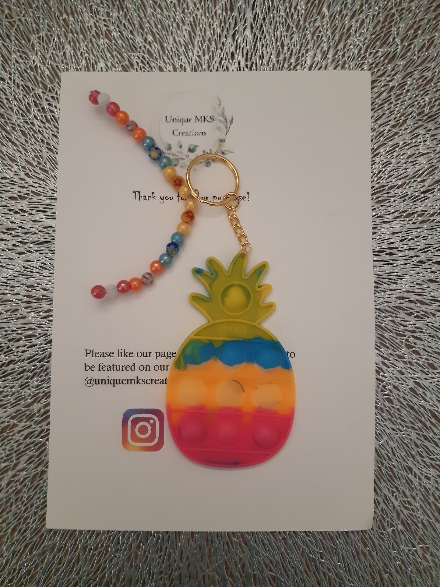 Fruit Beaded Keyring