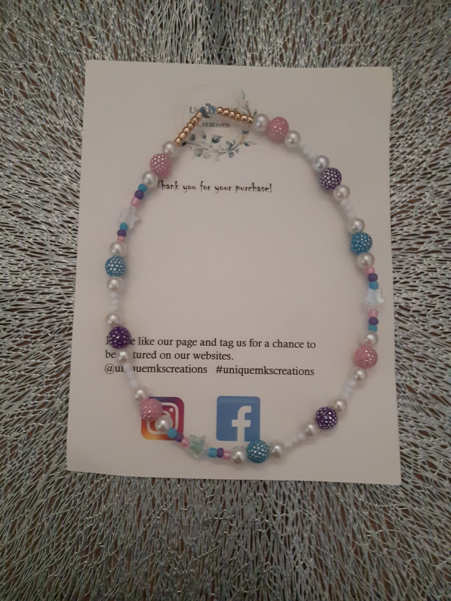 Pink, Purple & Blue Star Bracelet & Necklace