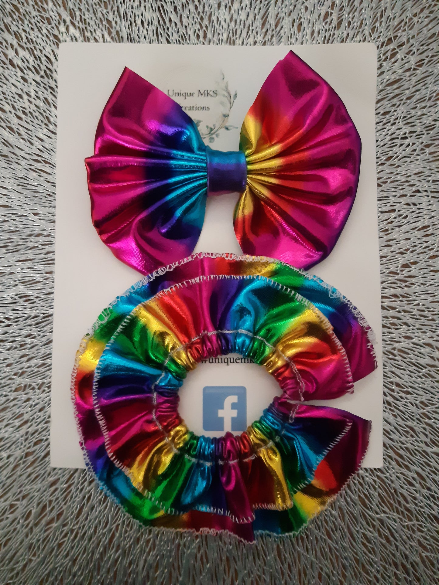 Rainbow Bow & Rainbow Calla Scrunchie