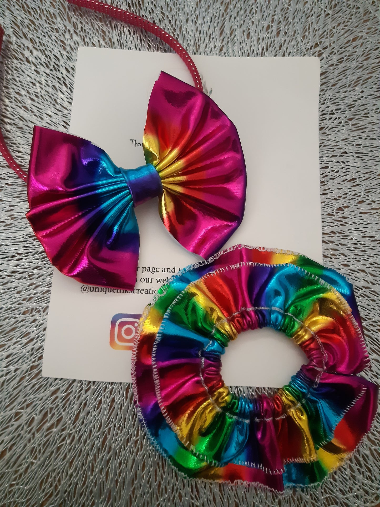 Rainbow Bow & Rainbow Calla Scrunchie