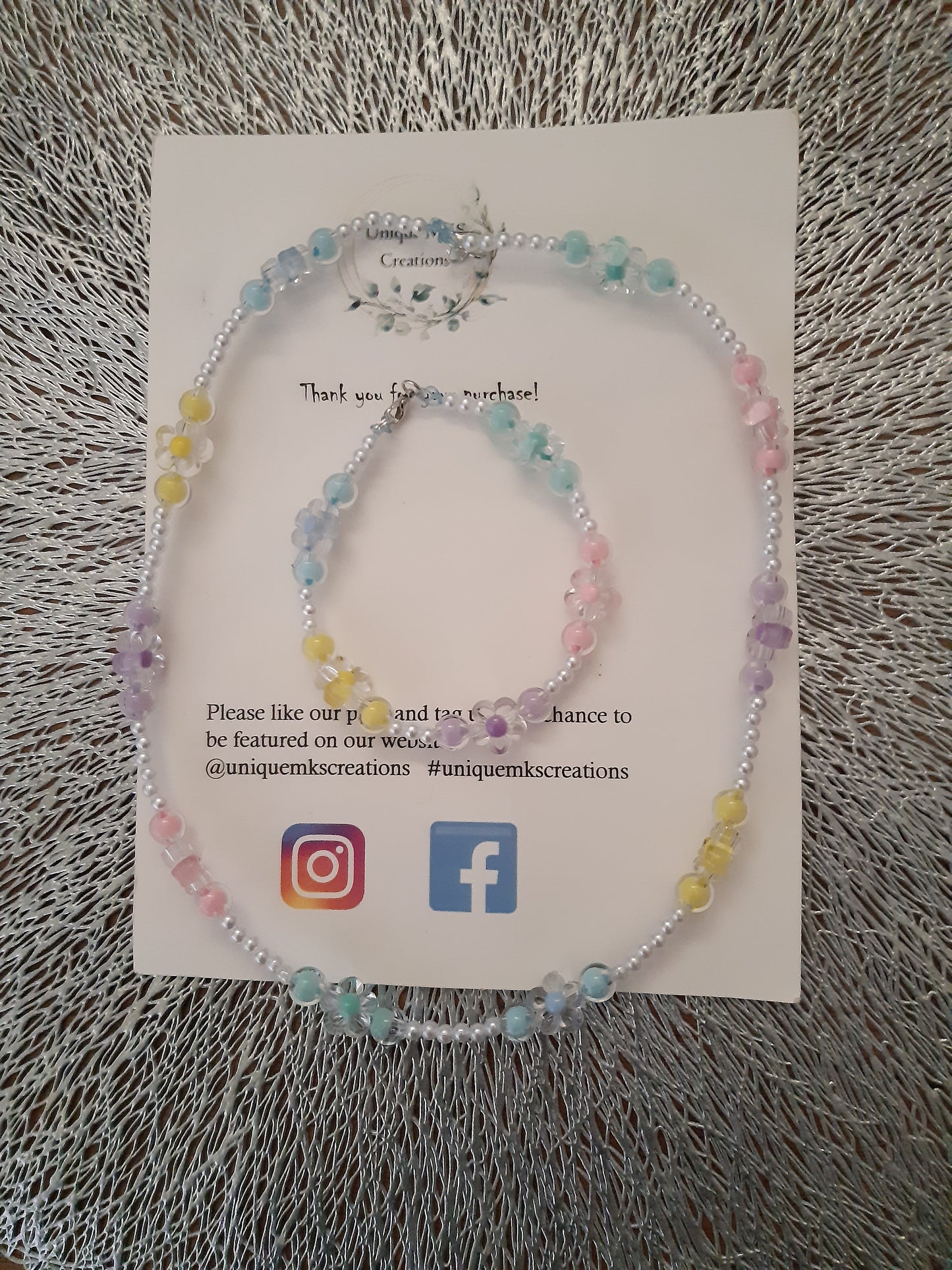 Pale Rainbow Necklace & Bracelet