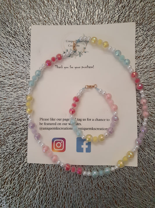 Rainbow Necklace & Bracelet