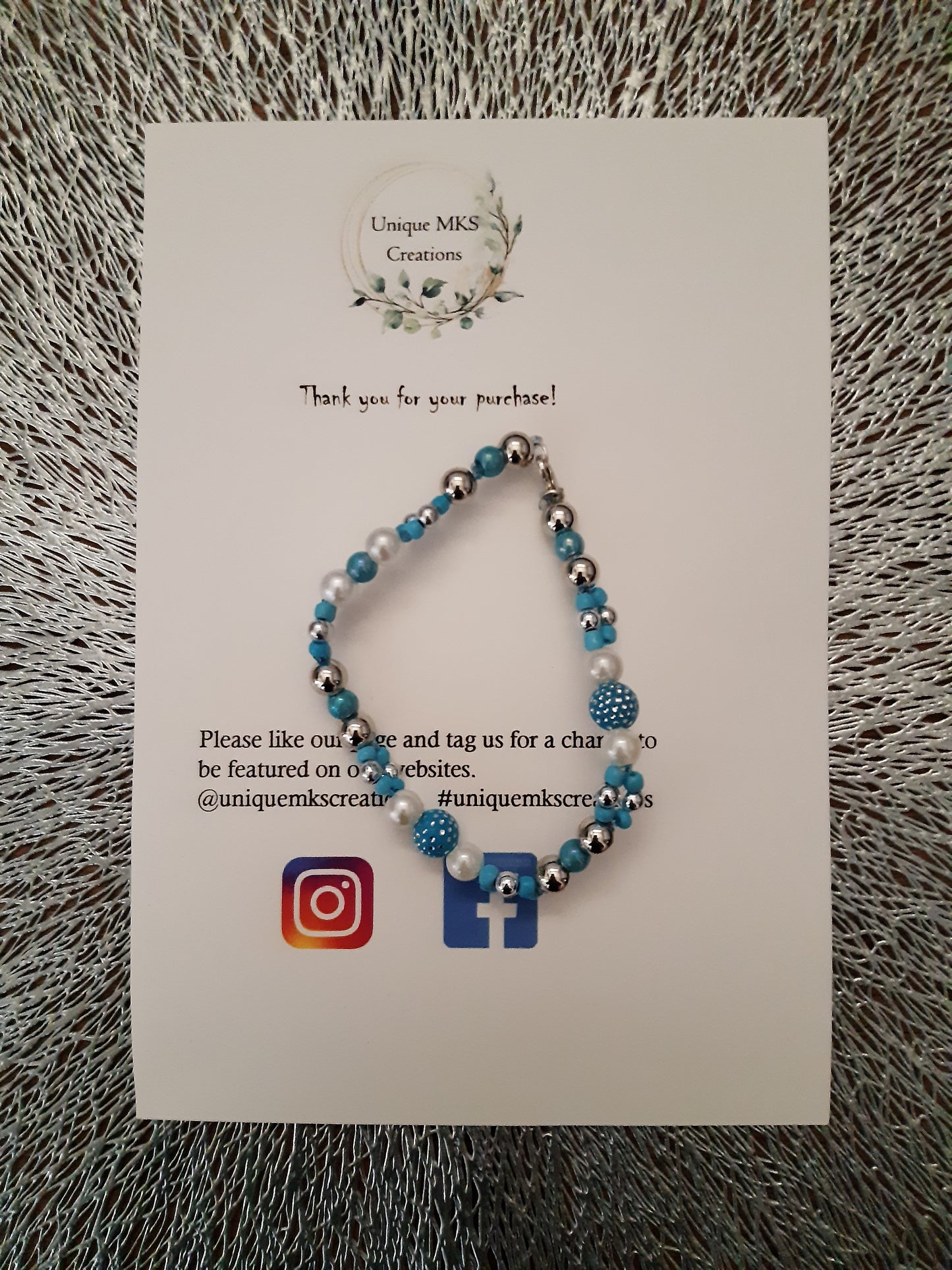 Blue & White Snow Necklace & Bracelet - Limited Edition