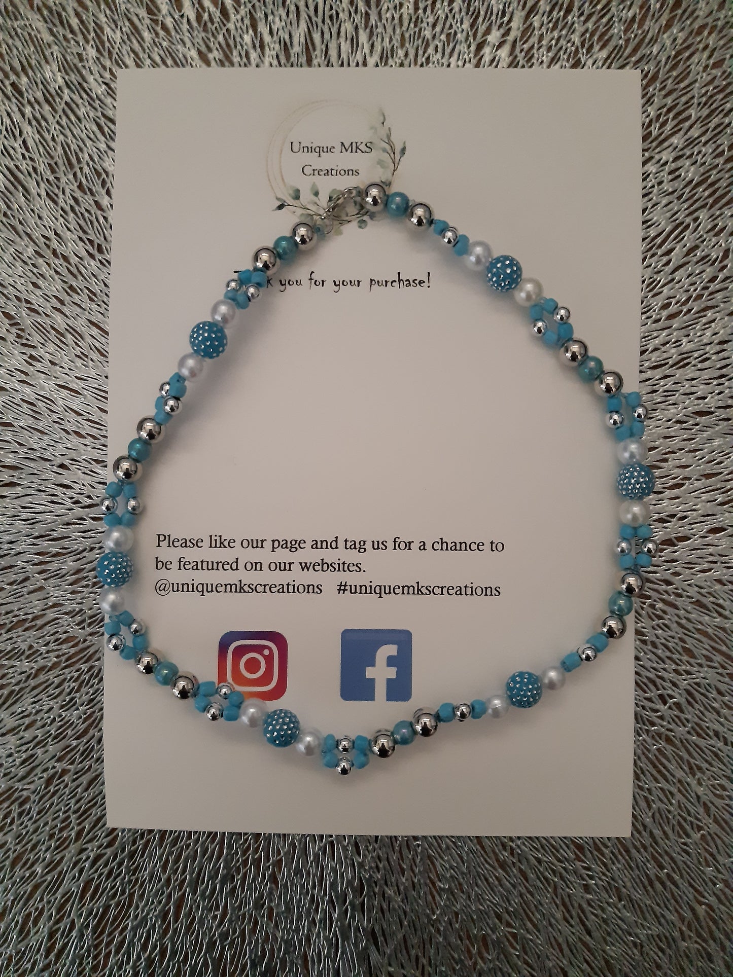 Blue & White Snow Necklace & Bracelet - Limited Edition