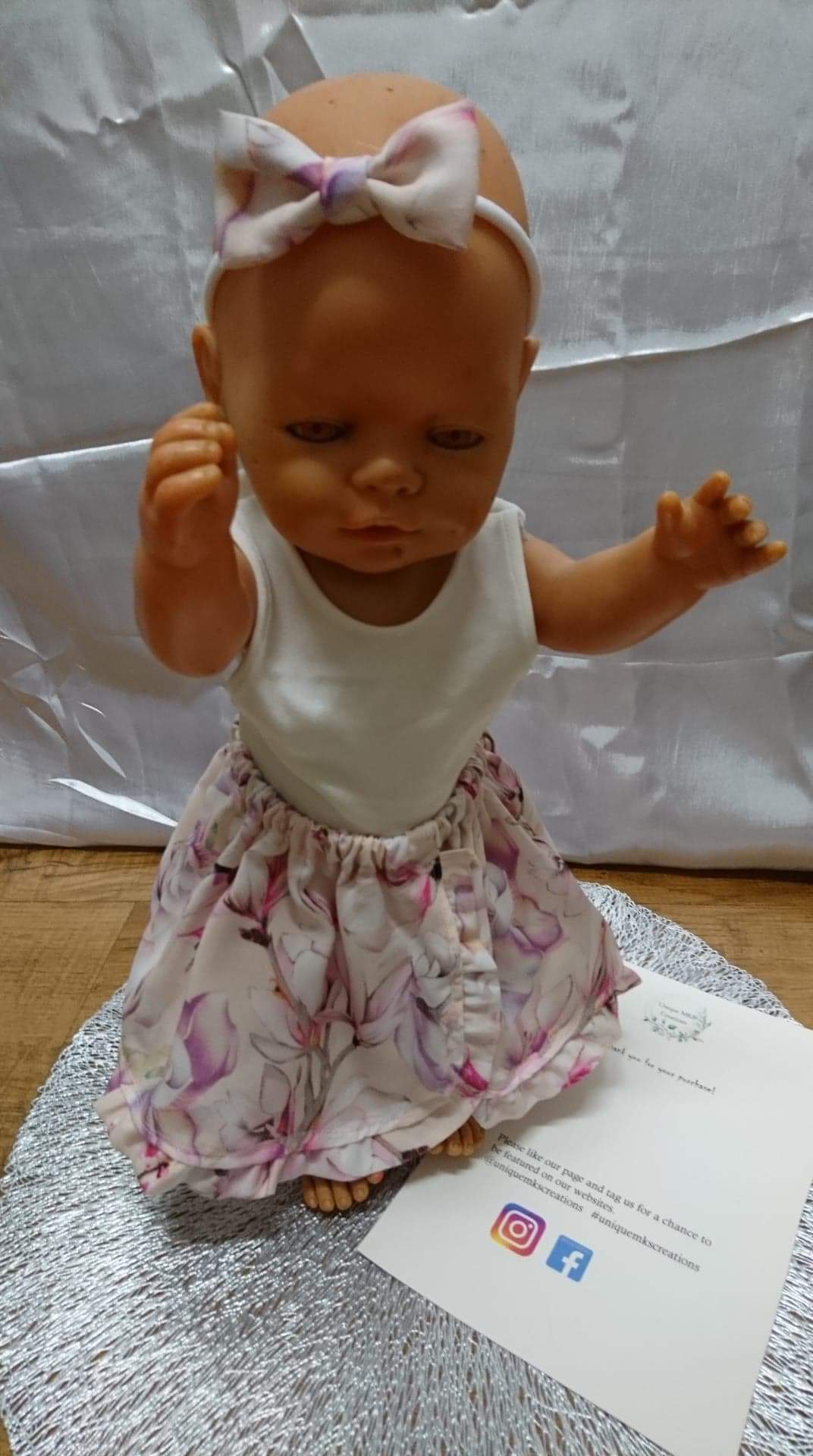 Azalea Skirt, White Leotard & Headband